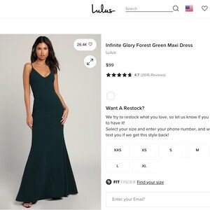 Lulu's Forest Green Maxi Dress